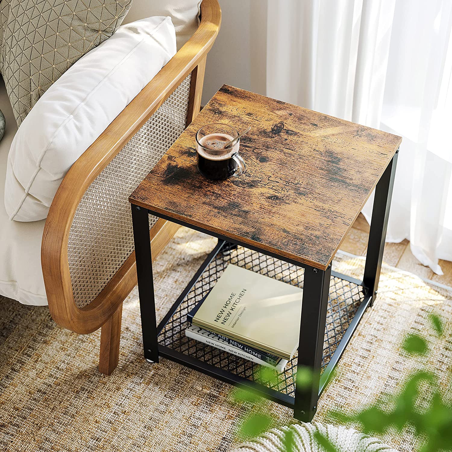 2-Tier Side Table with Storage