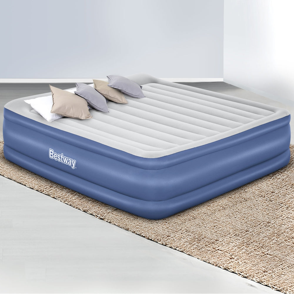 Bestway Air Mattress King Inflatable Bed 56cm Airbed Blue