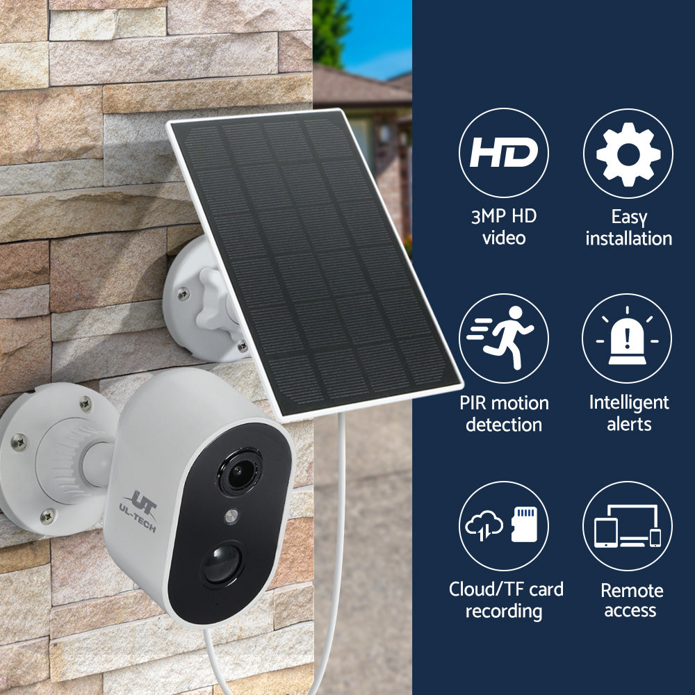 UL-tech 1080P Wireless Security IP Camera Rechargeable Outdoor CCTV Solar Panel