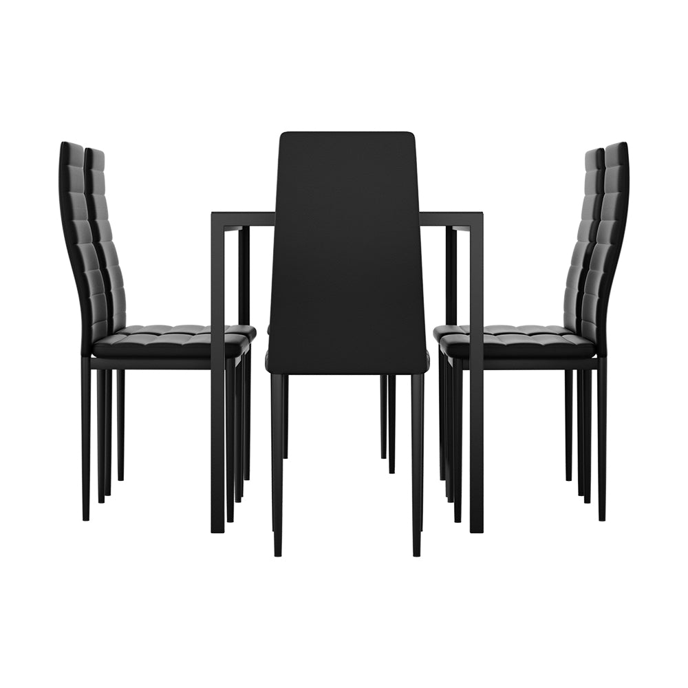 Artiss Dining Chairs and Table Dining Set 6 Chair Set Of 7 Black