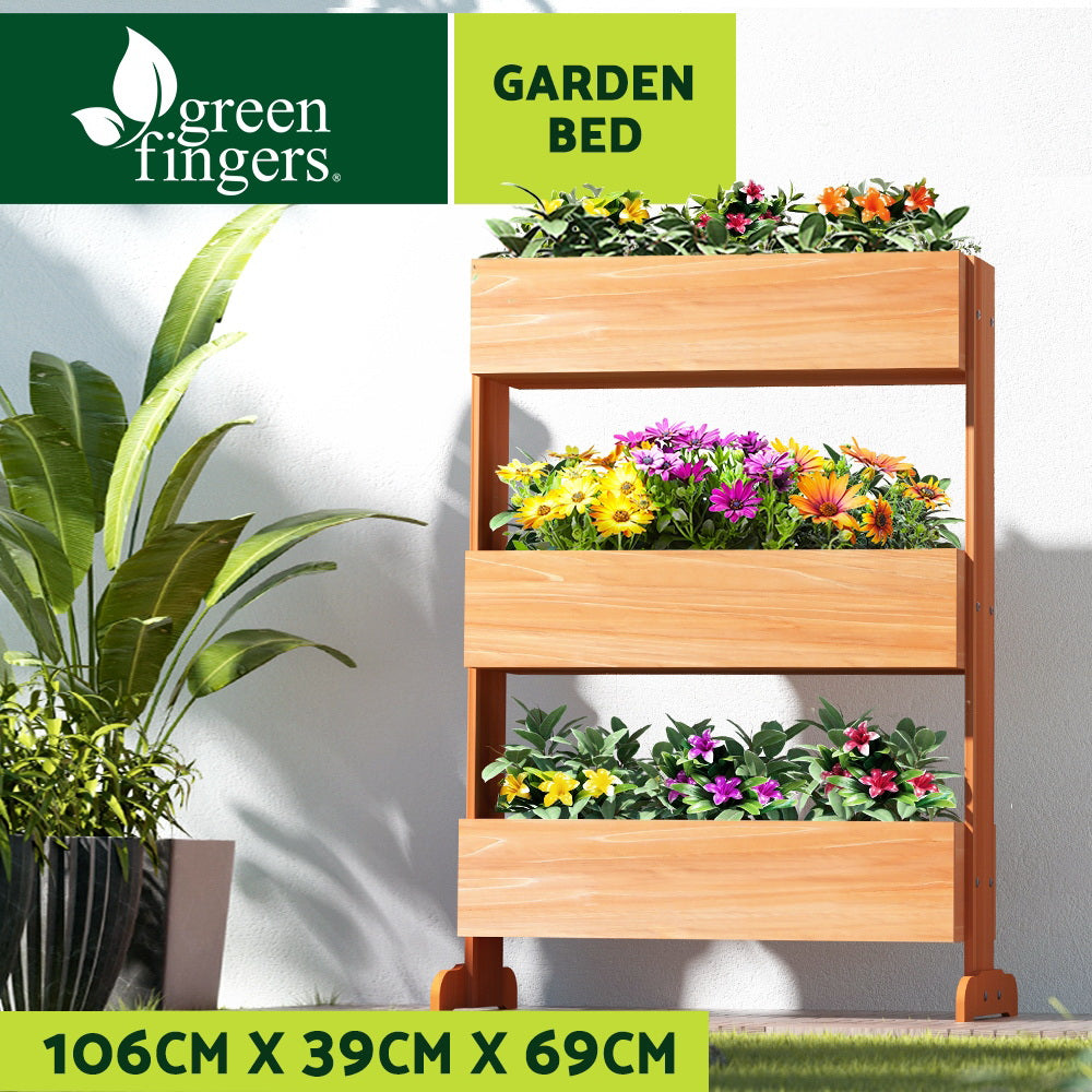 Greenfingers Garden Bed Elevated 69x39x106cm Wooden Planter Box Container Herb