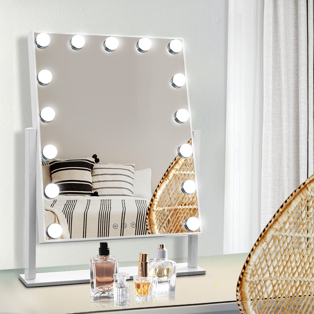 Embellir Makeup Mirror 40X50cm Hollywood with Light Round 360° Rotation 15 LED