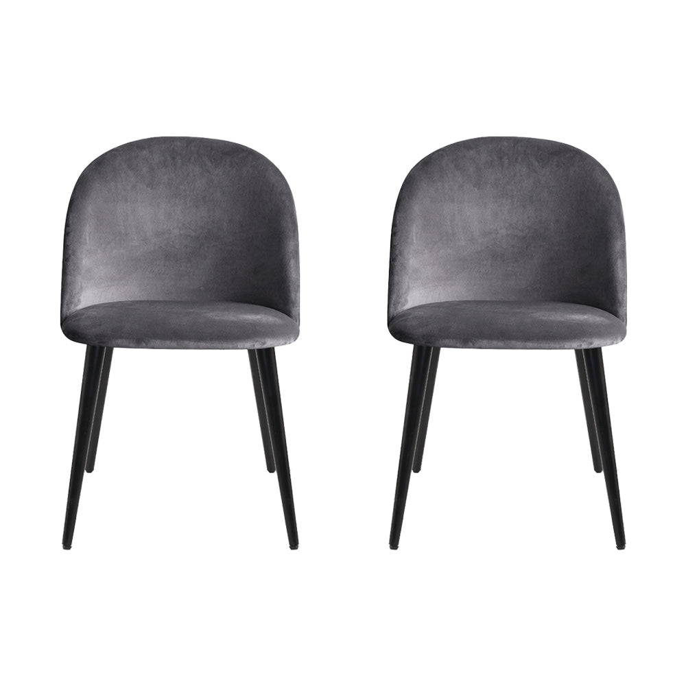 Artiss Dining Chairs Grey Velvet Set of 2 Charles