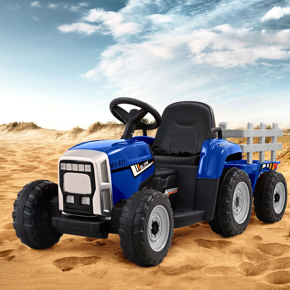 Rigo Kids Electric Ride On Car Tractor Toy Cars 12V Blue