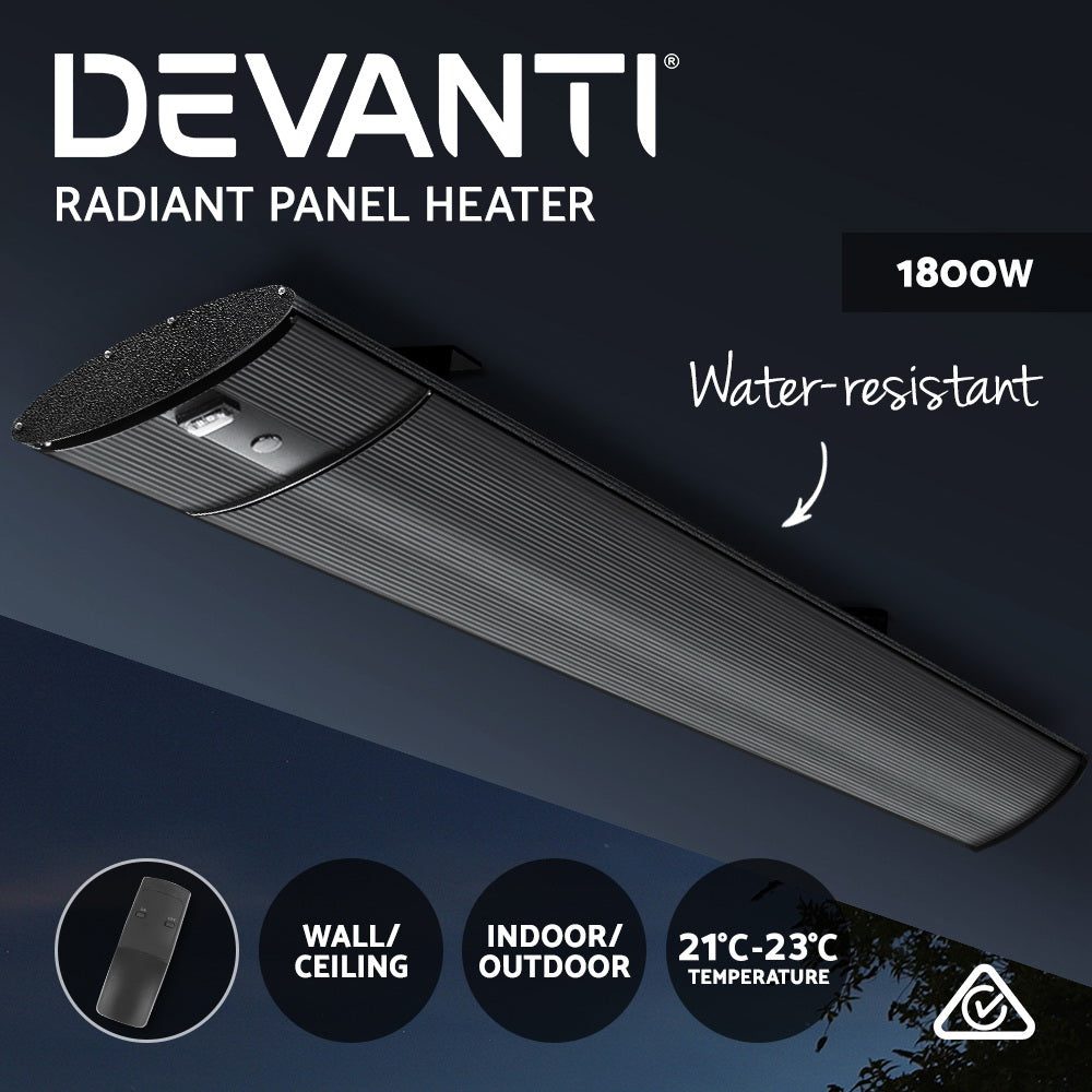 Devanti Electric Radiant Strip Heater Outdoor 1800W