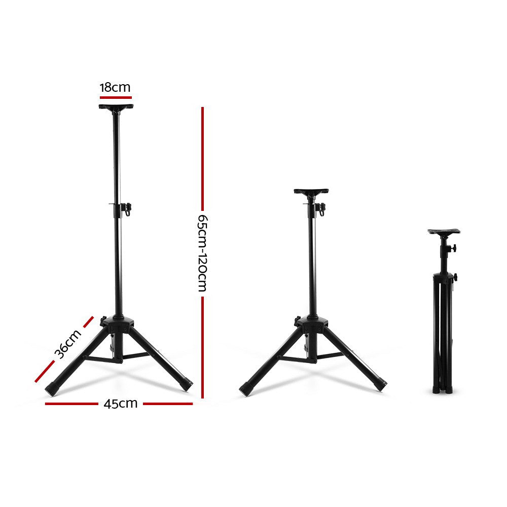 Alpha Speaker Stand 65-120cm Adjustable Height Surround Sound Studio Home 2pcs