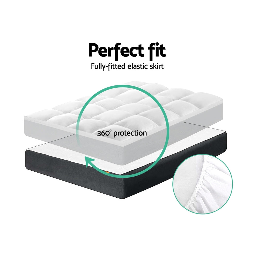 Queen Size Mattress Topper Pillowtop 1000GSM Microfibre Filling Protector