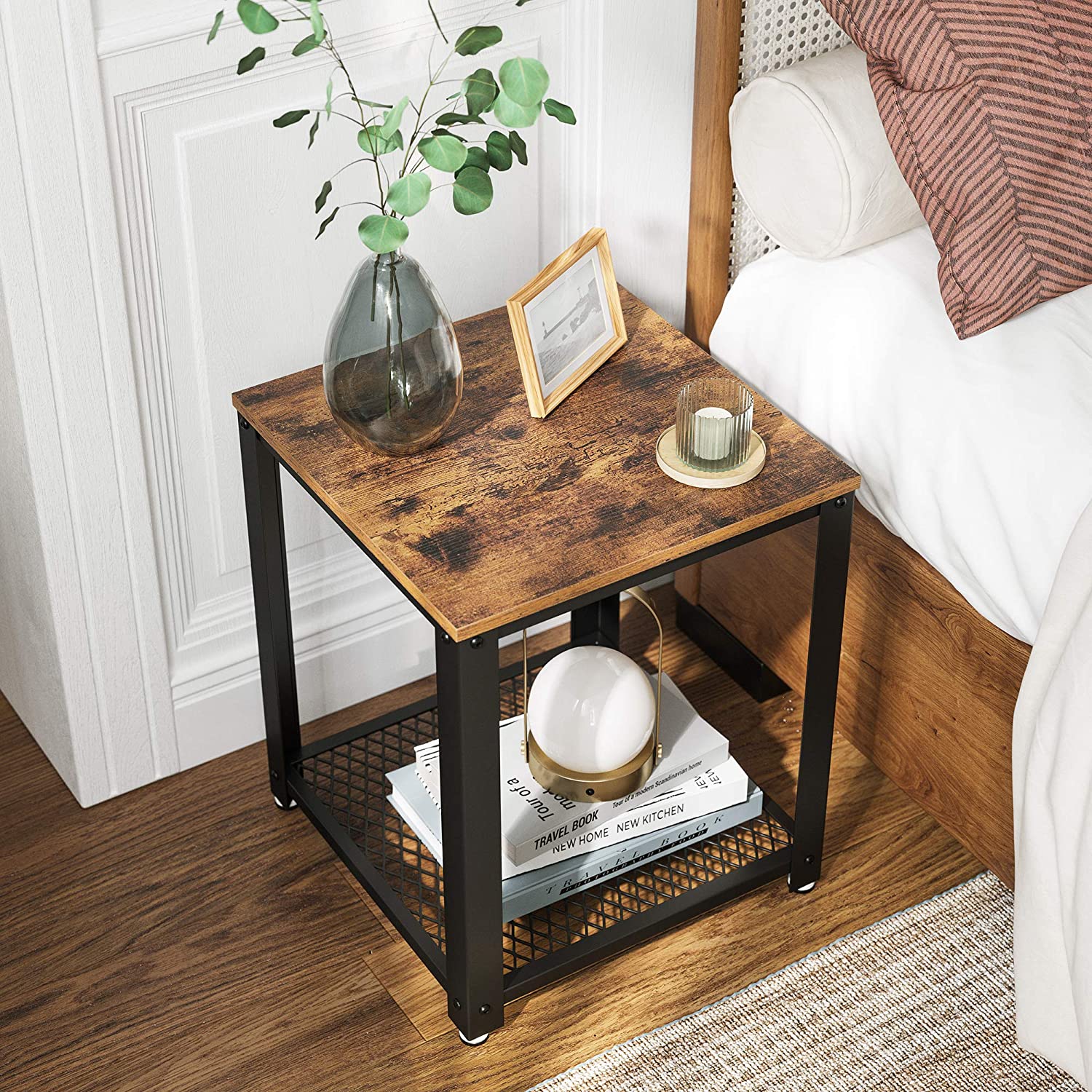 2-Tier Side Table with Storage