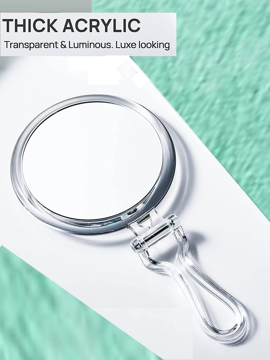 Double-Sided Magnifying Foldable Makeup Mirror for Handheld, Table and Travel Usage
