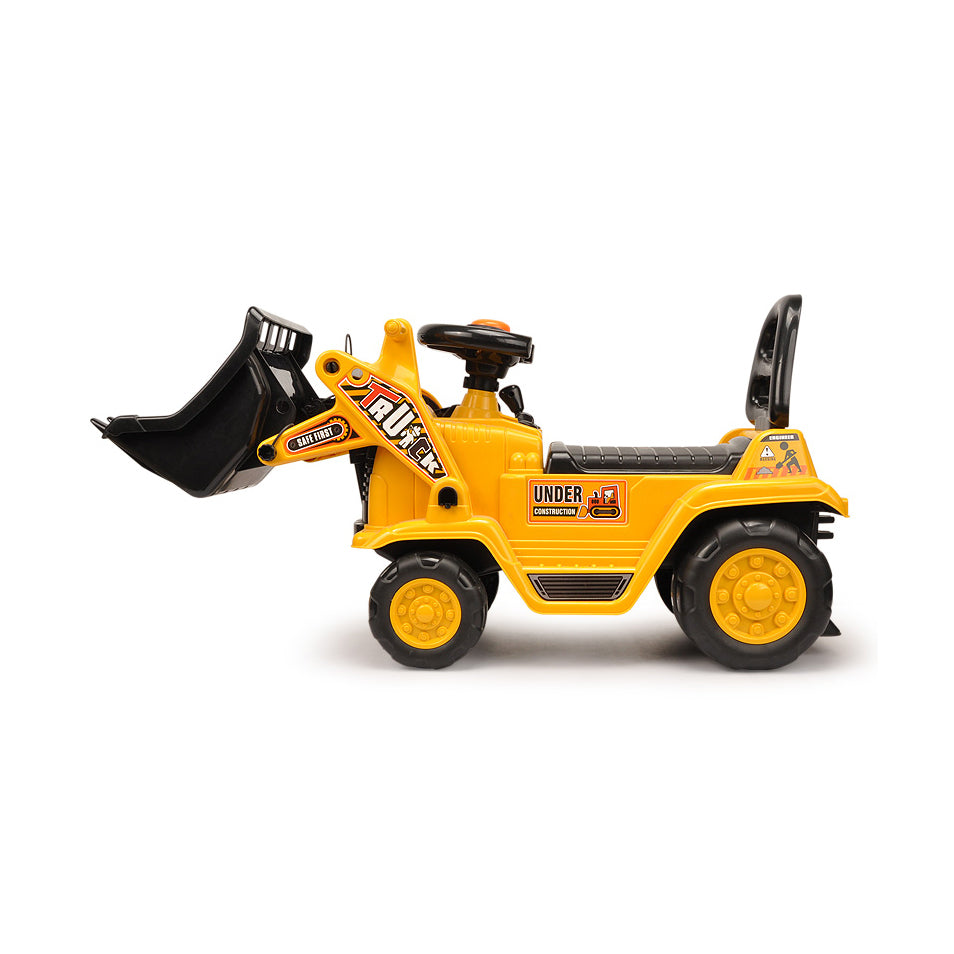 Ride-on Children's Digger (Yellow) w/ Interactive Gear Stick & Scoop