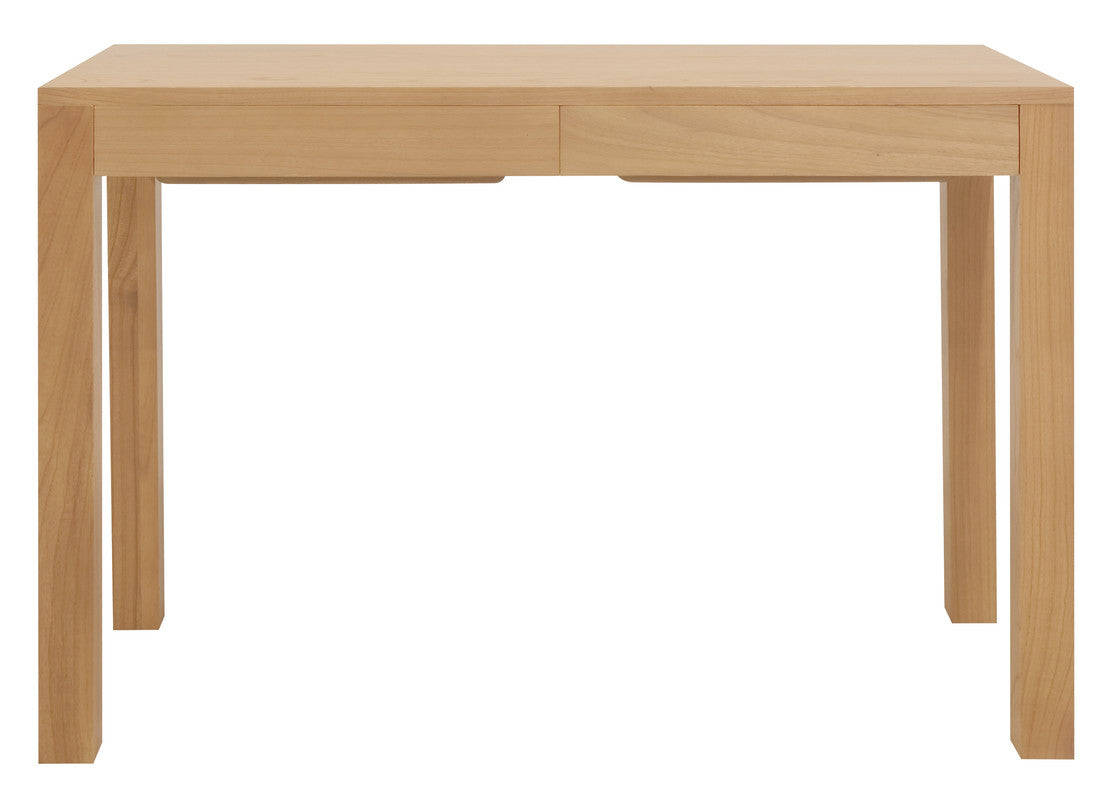 Amsterdam Solid Mindi Timber 2 Drawer Desk (Natural)