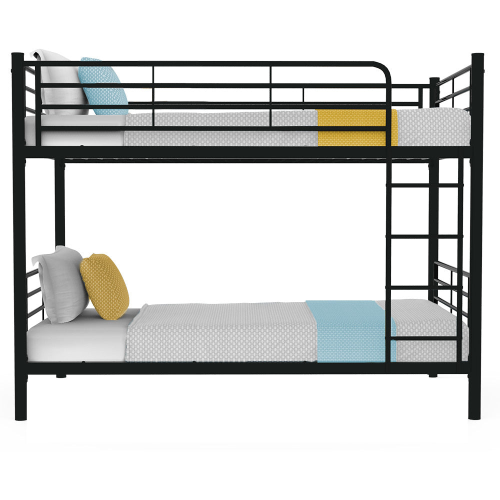 Single Size Slumber 2in1 Metal Bunk Bed Frame, with Modular Design, Dark Matte Grey