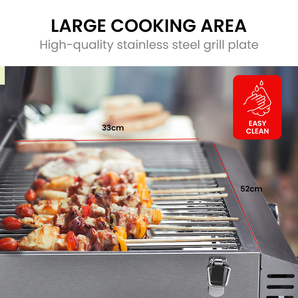 2-Burner Stainless Steel Portable Gas BBQ Grill
