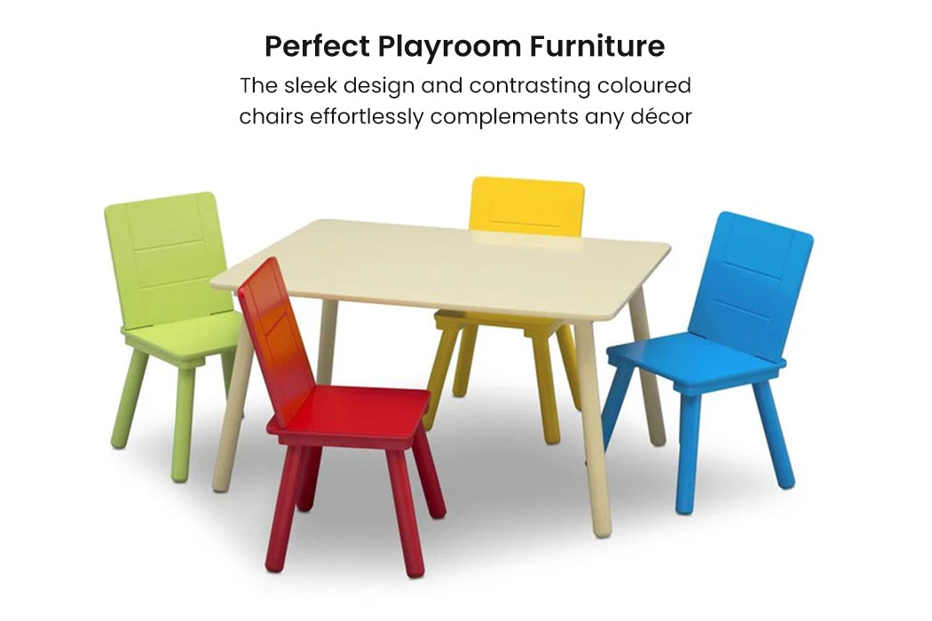 CHILDREN Kids Premium Table and Chairs Play Furniture Set Wooden Wood
