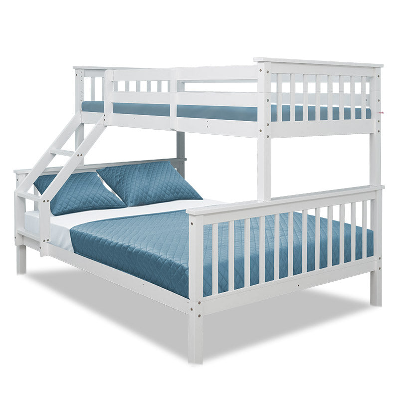 Double SINGLE Size Slumber 2in1 Bunk Bed Kids Solid Timber Pine Beds Children Bedroom Furniture