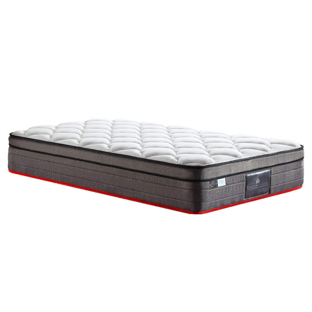 King Single Size Slumber Mattress Bed Euro Top Pocket Spring Bedding Foam 34CM