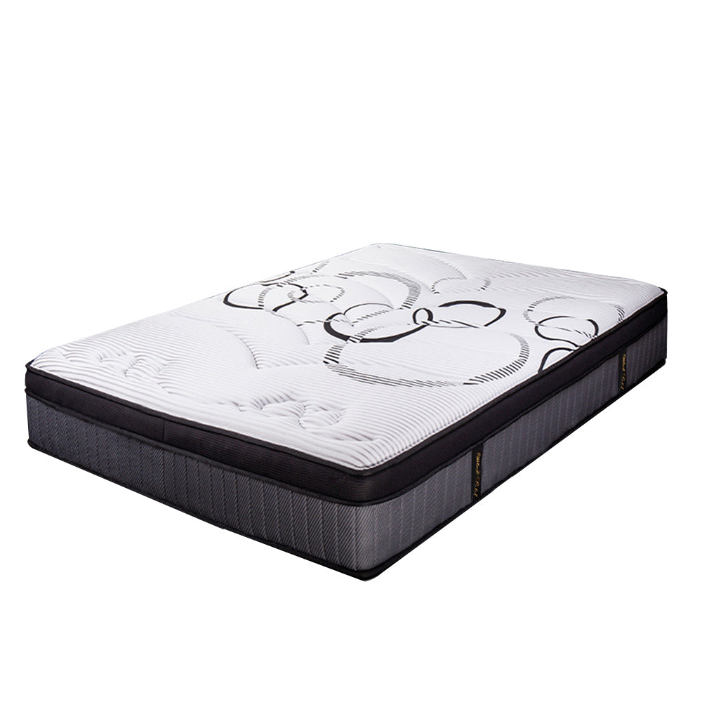 Double Size Slumber Mattress Bed Euro Top Pocket Spring Firm Bedding Foam 34CM