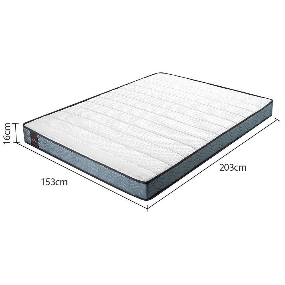 Queen Size Slumber Mattress Bed Size Bonnell Spring Bedding Firm Foam Top 16CM