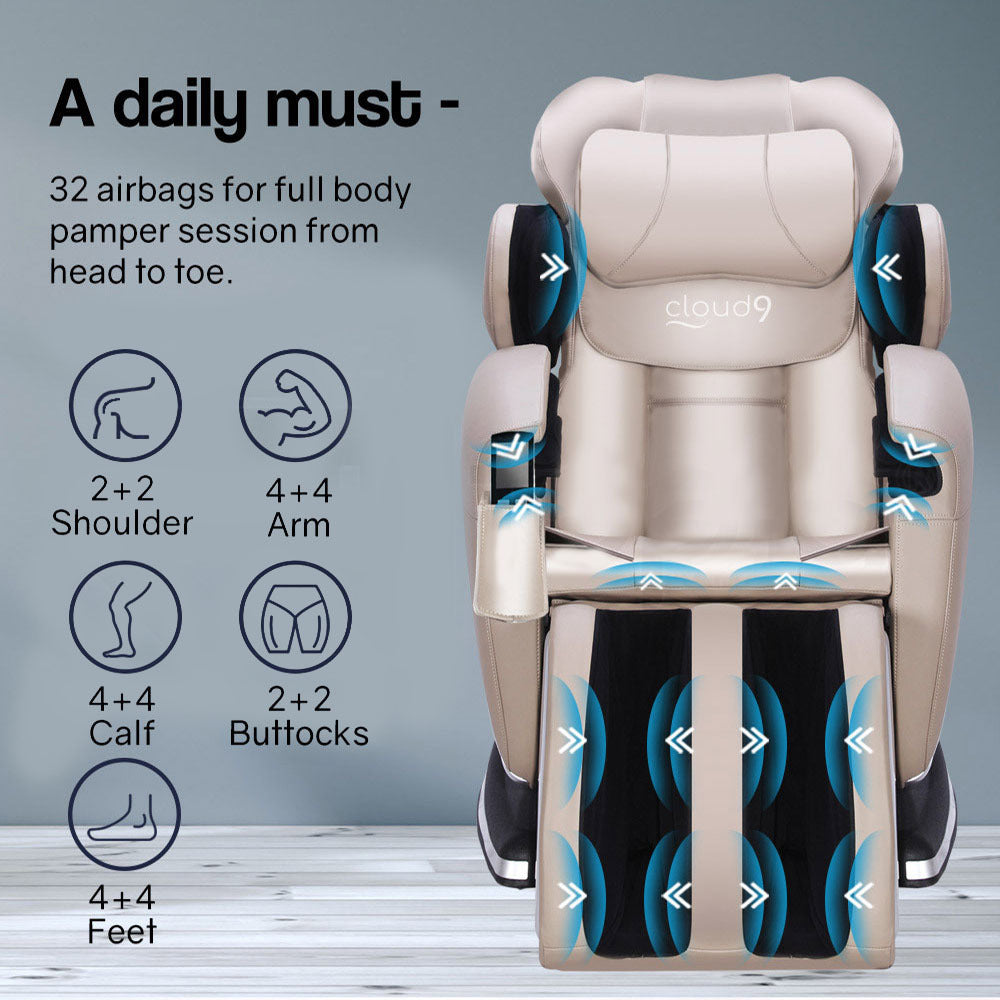 Electric Massage Chair Full Body Reclining Zero Gravity Shiatsu Recliner Back Kneading