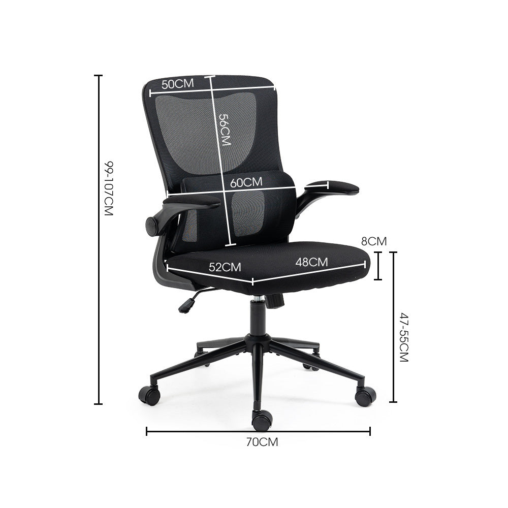 Ergonomic Mesh Office Chair Computer Seat Adjustable Recline, Black
