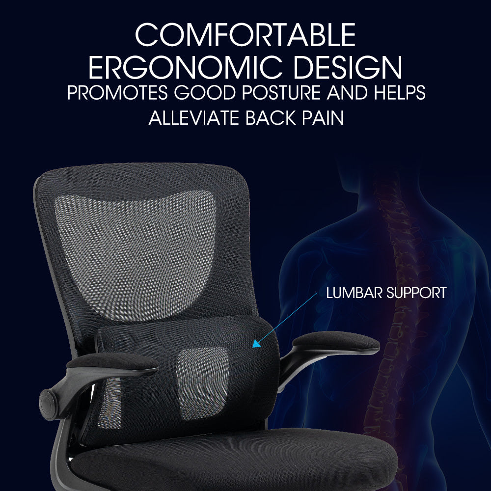 Ergonomic Mesh Office Chair Computer Seat Adjustable Recline, Black