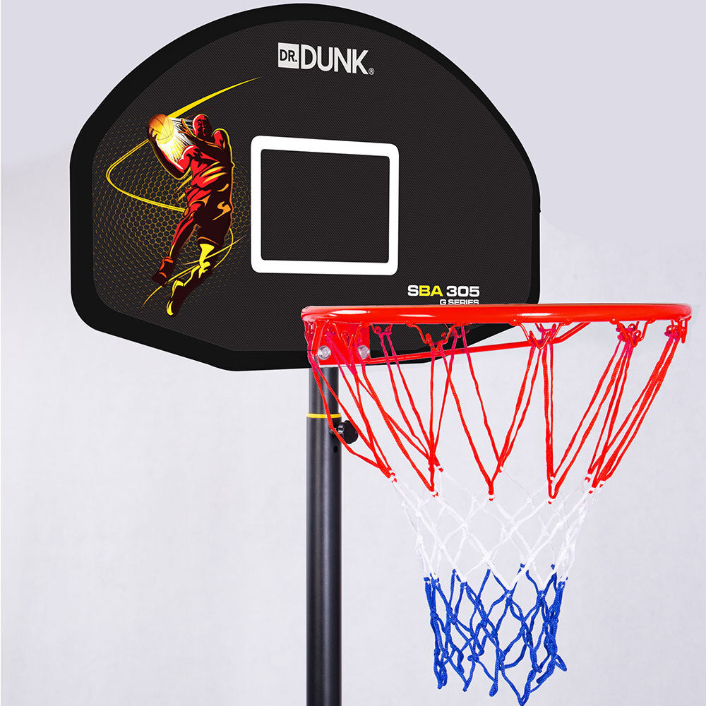 Dr.Dunk Basketball Hoop Stand System Kids Height Portable Adjustable Ring Net