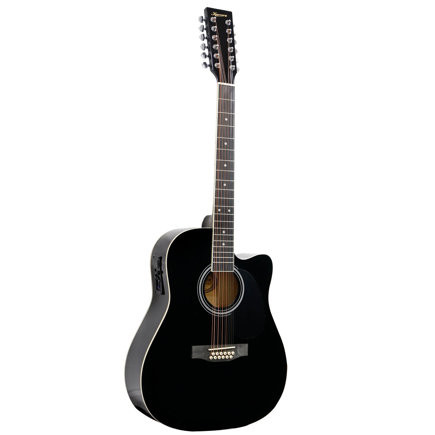 Karrera 12-String Acoustic Guitar with EQ - Black