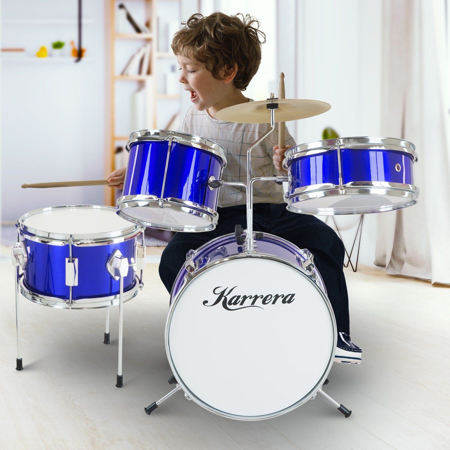 Children's 4pc Drum Kit - Blue