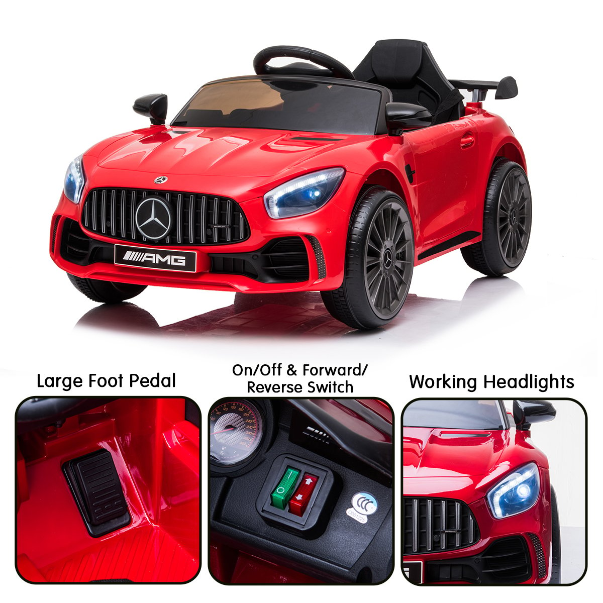 Kahuna Mercedes Benz Licensed Kids Electric Ride On Car Remote Control - Red