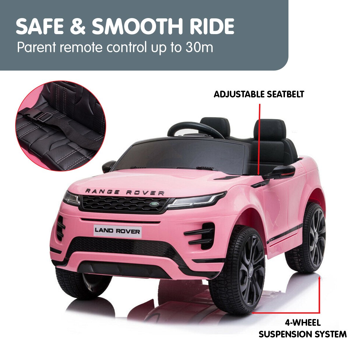 Licensed Kids Electric Ride On Car Remote Control - Pink