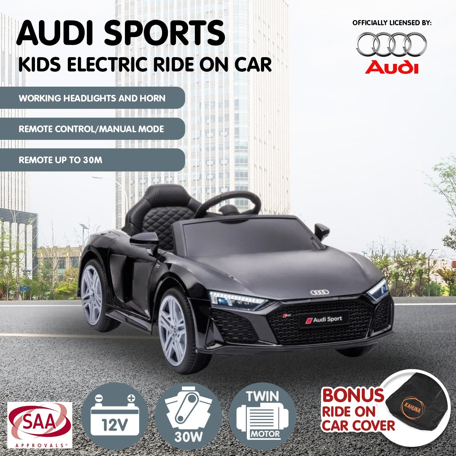 Sport Licensed Kids Electric Ride On Car Remote Control - Black