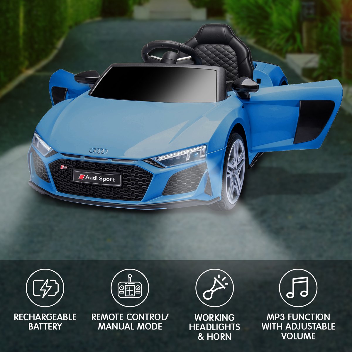 Sport Licensed Kids Electric Ride On Car Remote Control - Blue