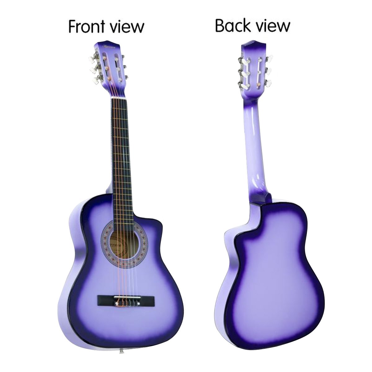 38in Pro Cutaway Acoustic Guitar with guitar bag - Purple Burst