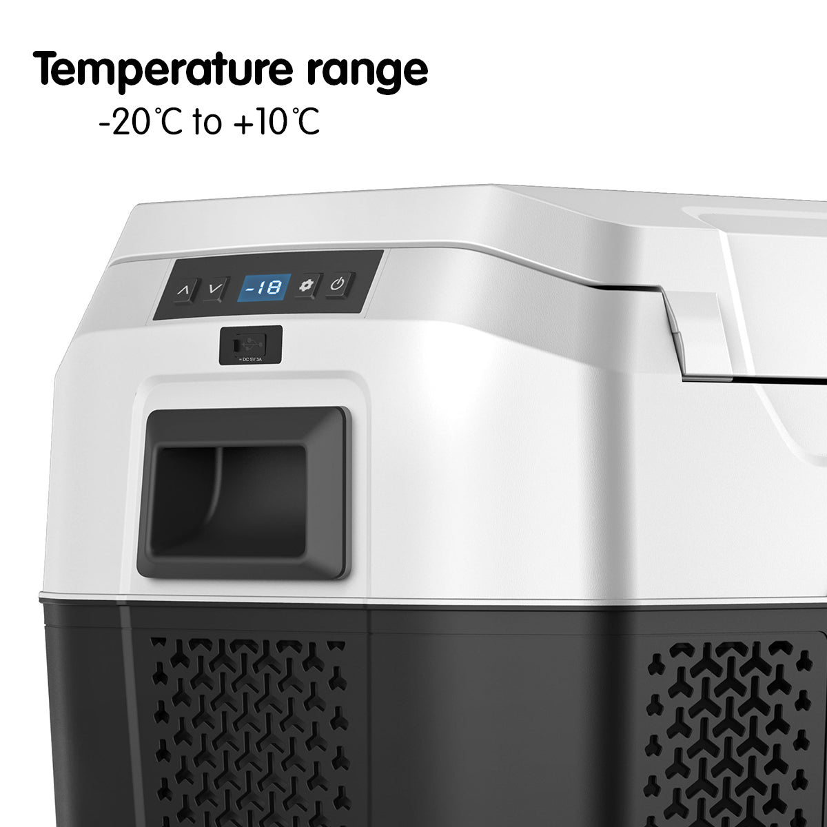 50l Fridge Freezer Cooler 12/24/240v Camping Portable Esky Refrigerator With Trolley - Black