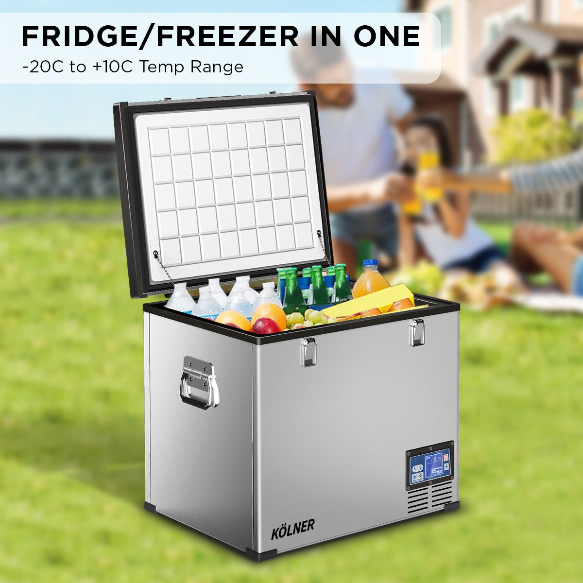 95l Portable Fridge Chest Freezer With Lcd Panel - Rv Vehicle Camping Refrigerator