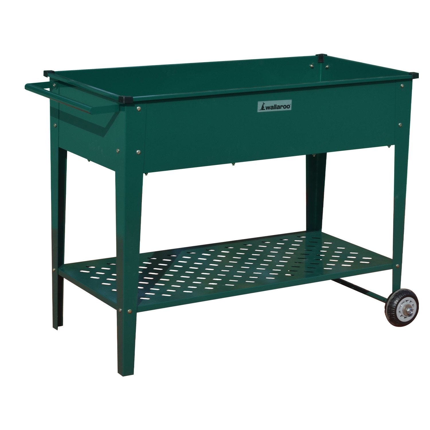 Wallaroo Garden Bed Cart Raised Planter Box Galvanized Steel - Green 108.5 x 50.5 x 80cm