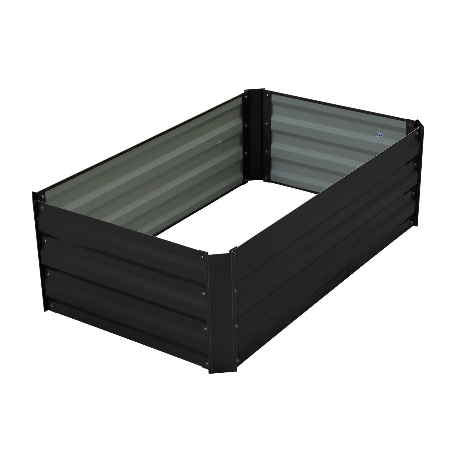Wallaroo Garden Bed Galvanized Steel - Black 100 x 60 x 30cm