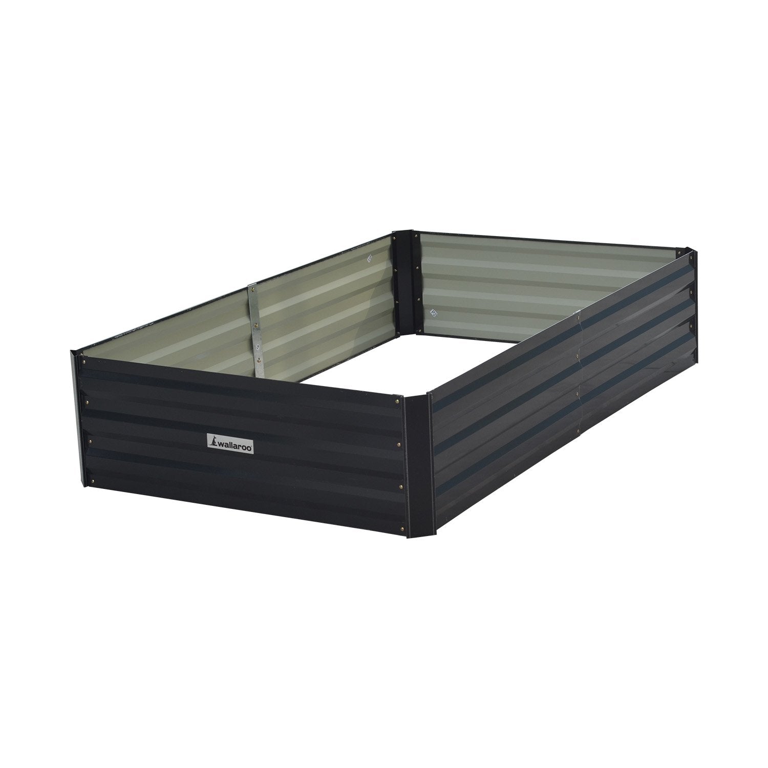 Wallaroo Galvanized Steel Garden Bed - Black 150 x 90 x 30cm