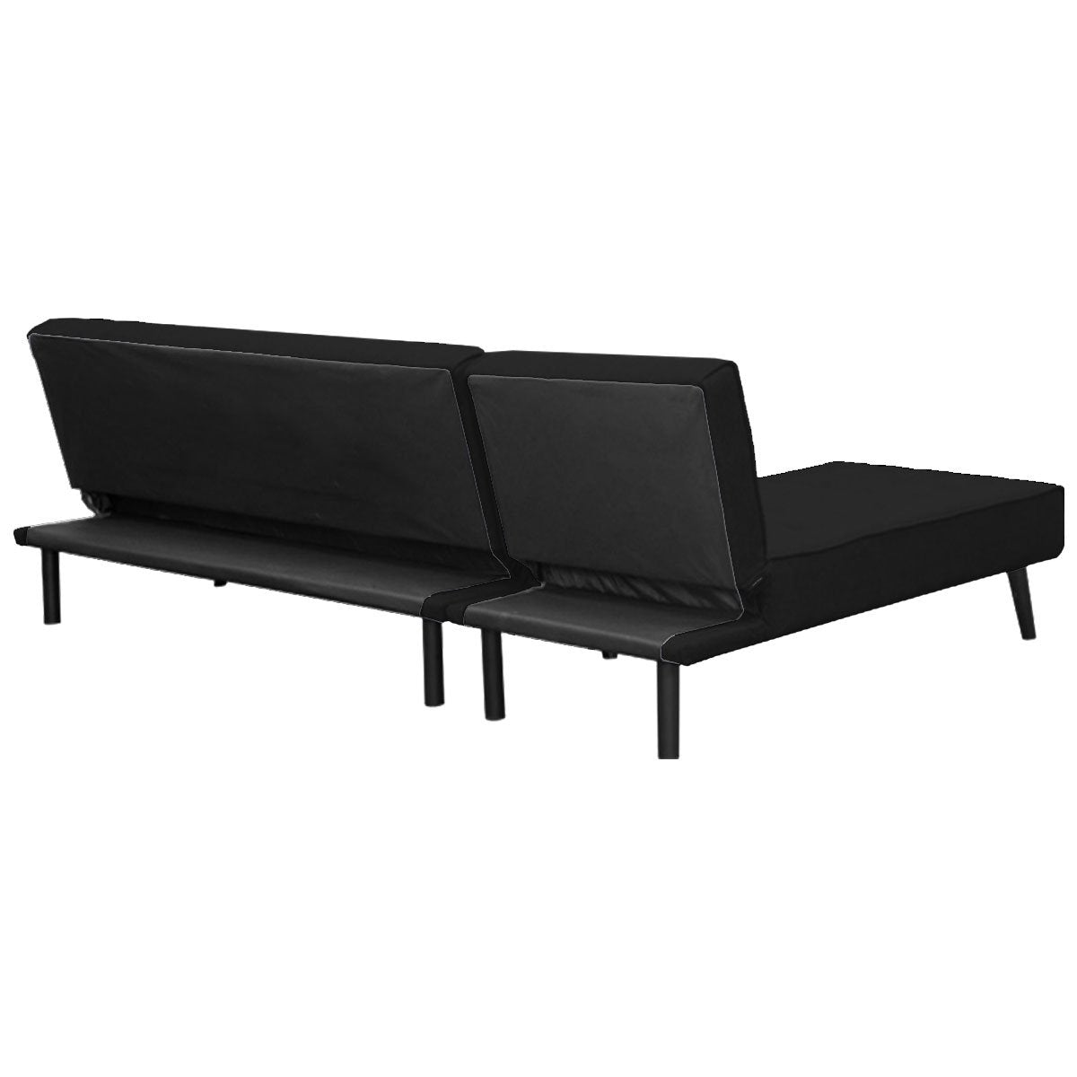3-seater Corner Sofa Bed With Lounge Chaise Couch Furniture Black