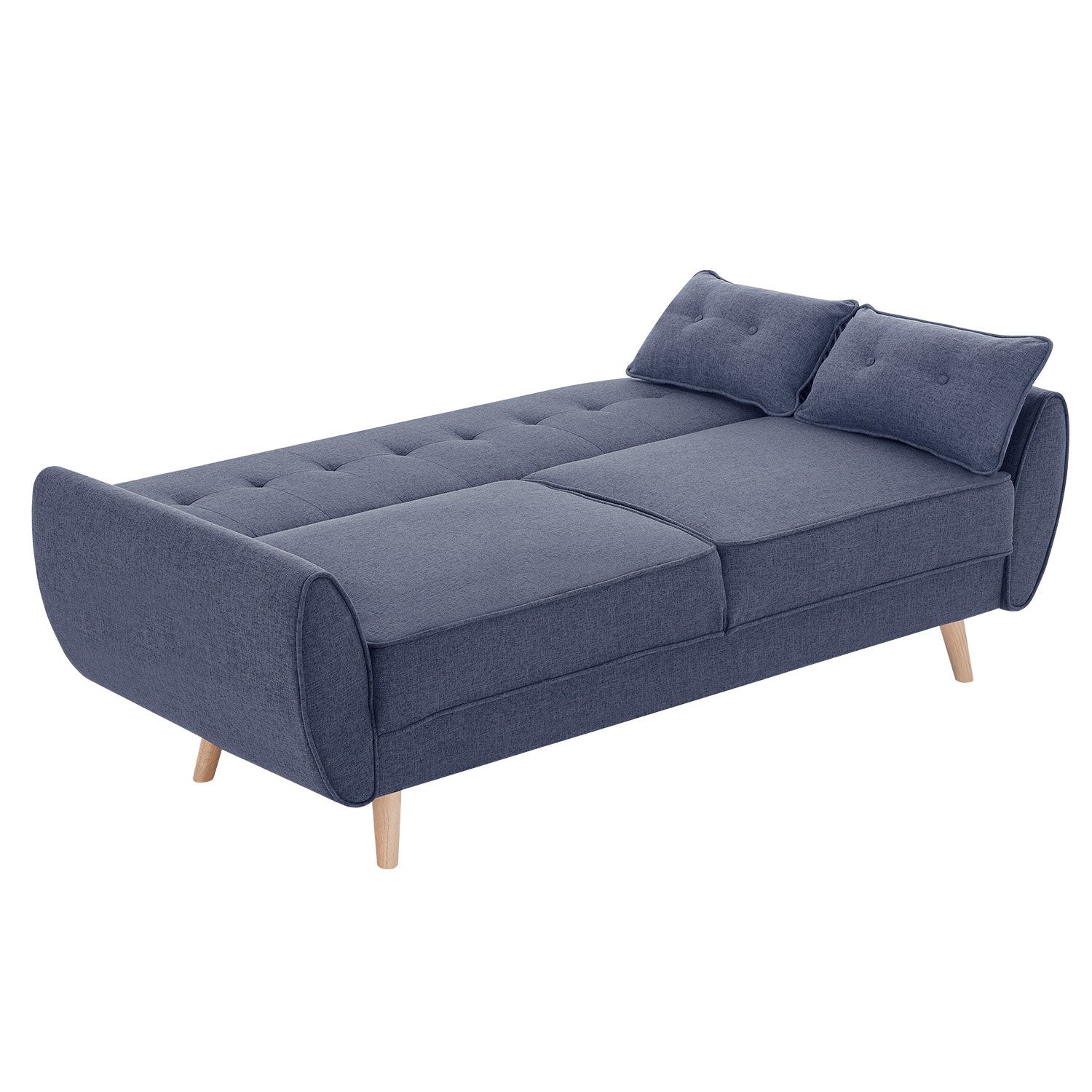 3 Seater Modular Linen Fabric Sofa Bed Couch Futon Suite - Dark Grey