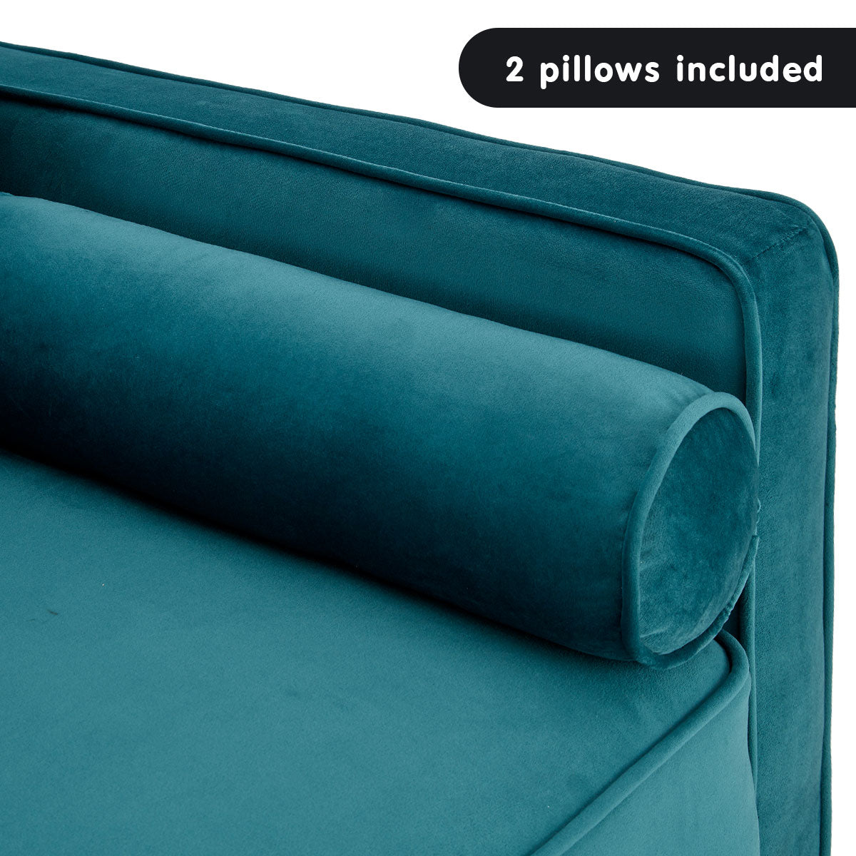 Faux Velvet Sofa Bed Couch Furniture Lounge Suite Seat Blue