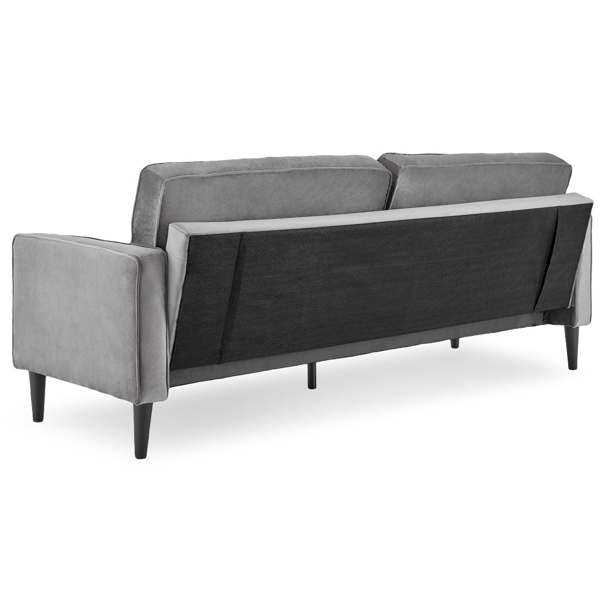 Faux Velvet Sofa Bed Couch Furniture Lounge Suite Seat Grey