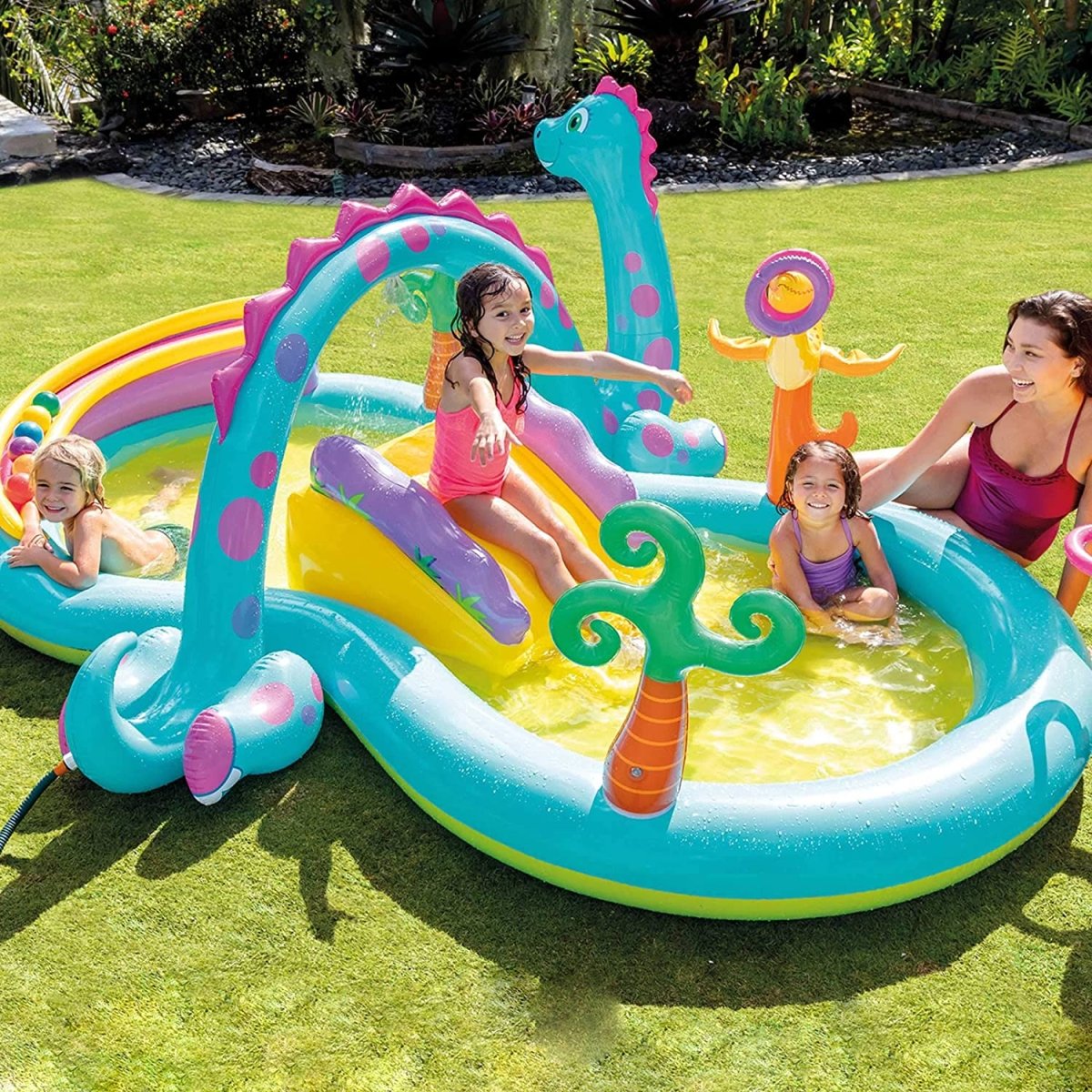 INTEX Dinoland Inflatable Play Centre Paddling Pool & Water Slide