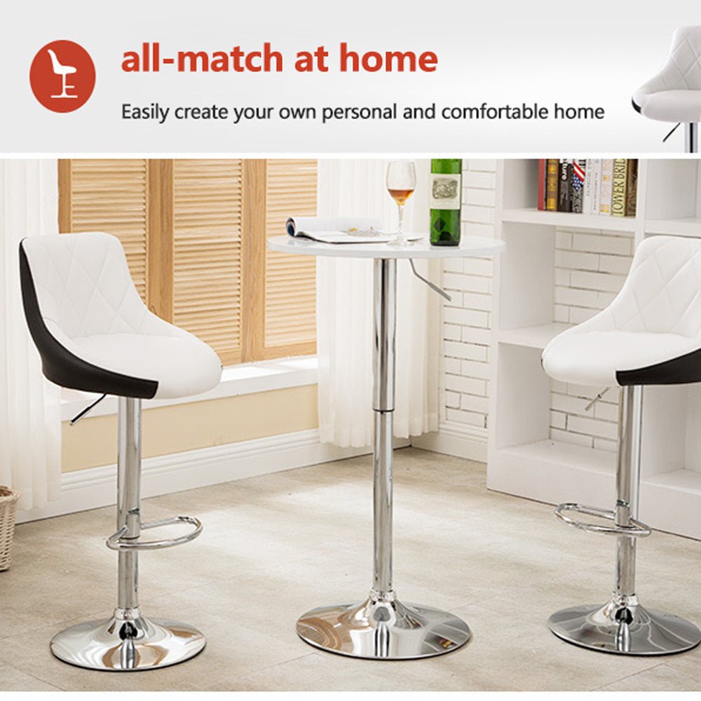 Bar Stools Kitchen Bar Stool Leather Barstools Swivel Gas Lift Counter Chairs x2
