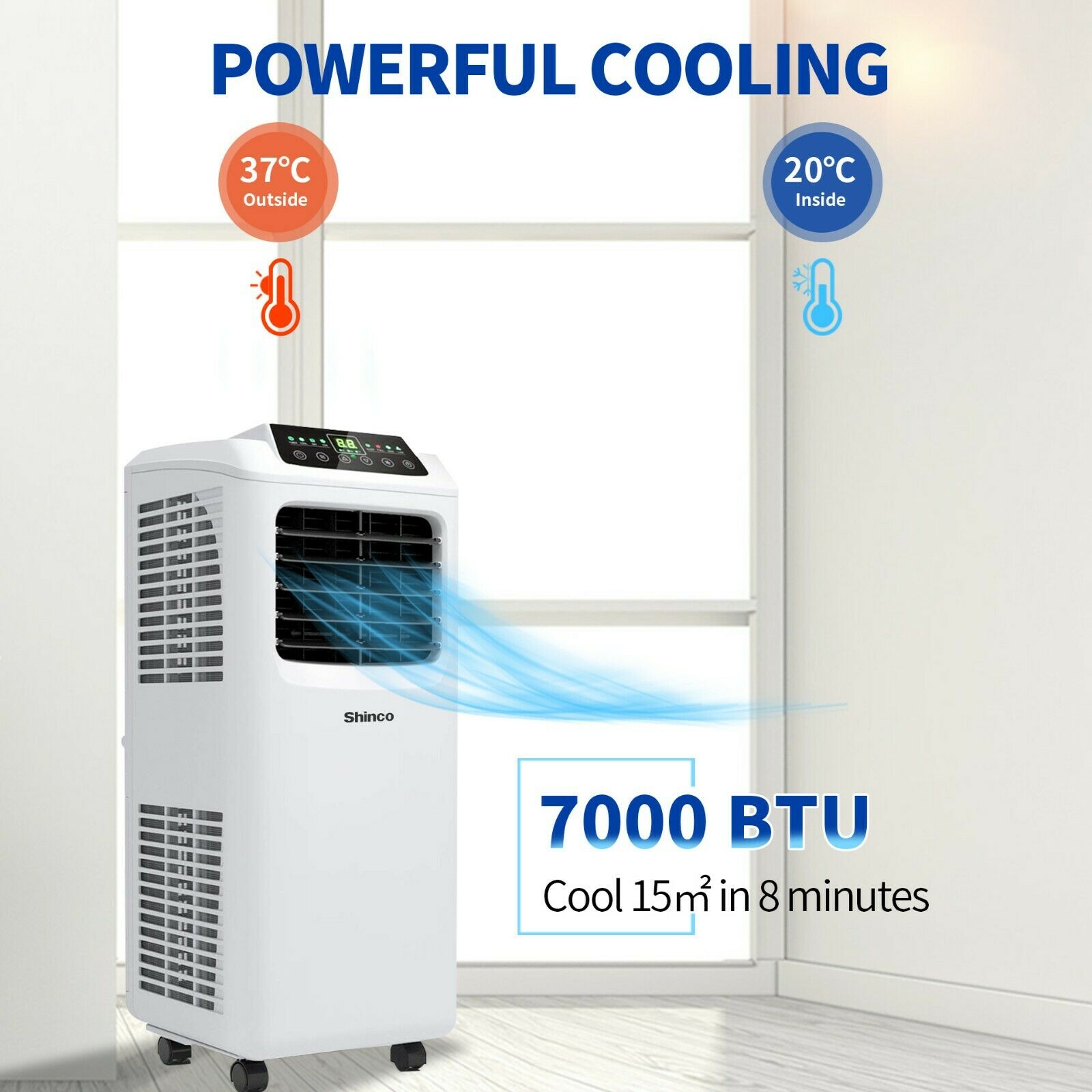 7000BTU 2.0kw Portable Air Conditioner Remote