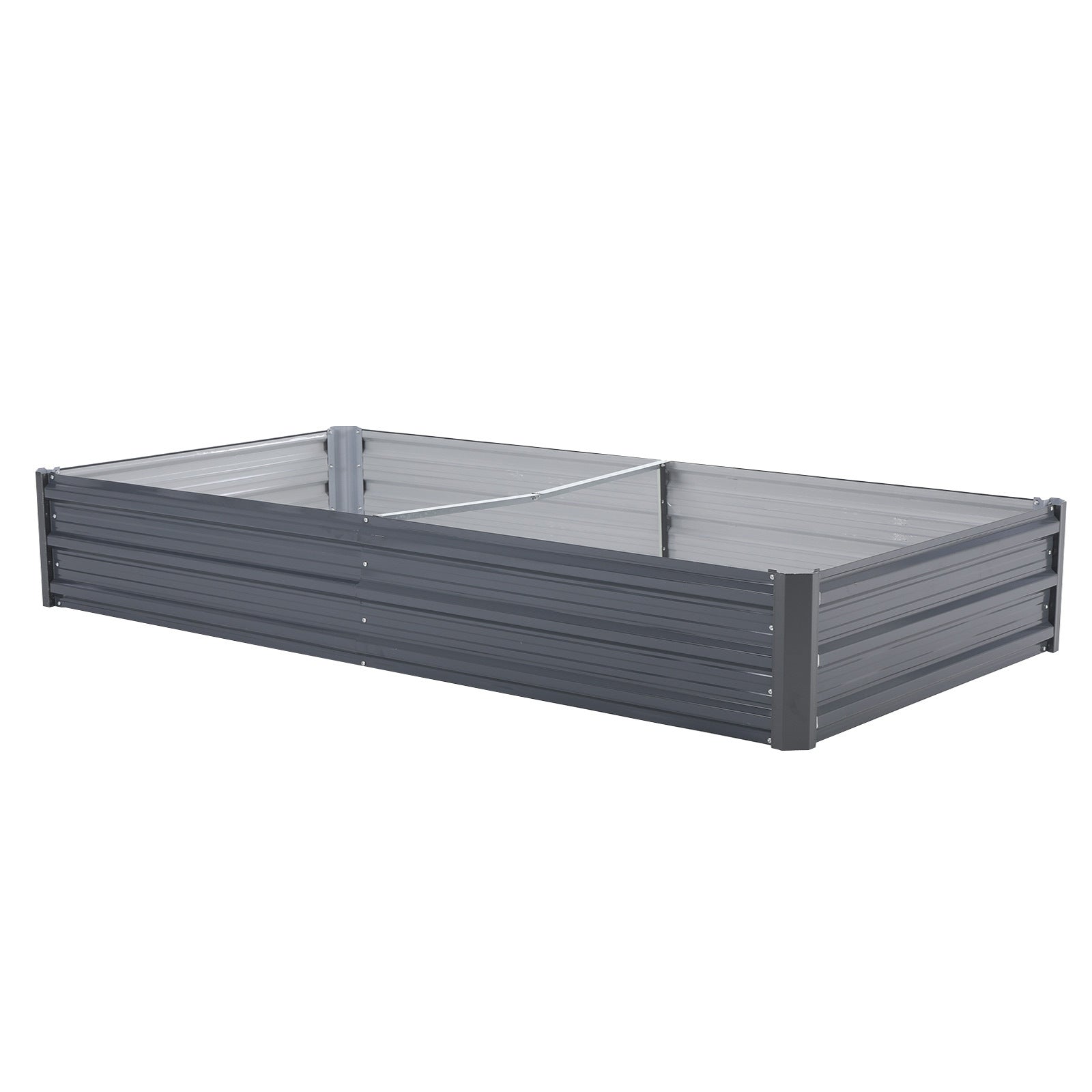 Grey Raised Garden Bed Galvanised Steel Planter 210 x 90 x 30cm
