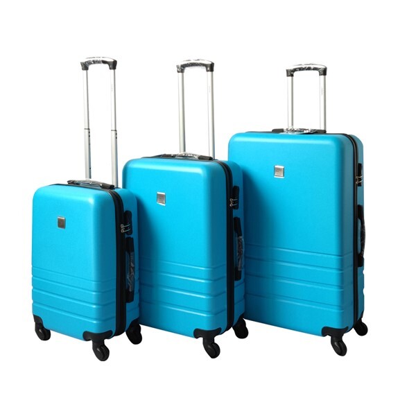 3 Pc Luggage Suitcase Set 3 Code Lock Travel Carry Bag Trolley Aqua 50/60/70