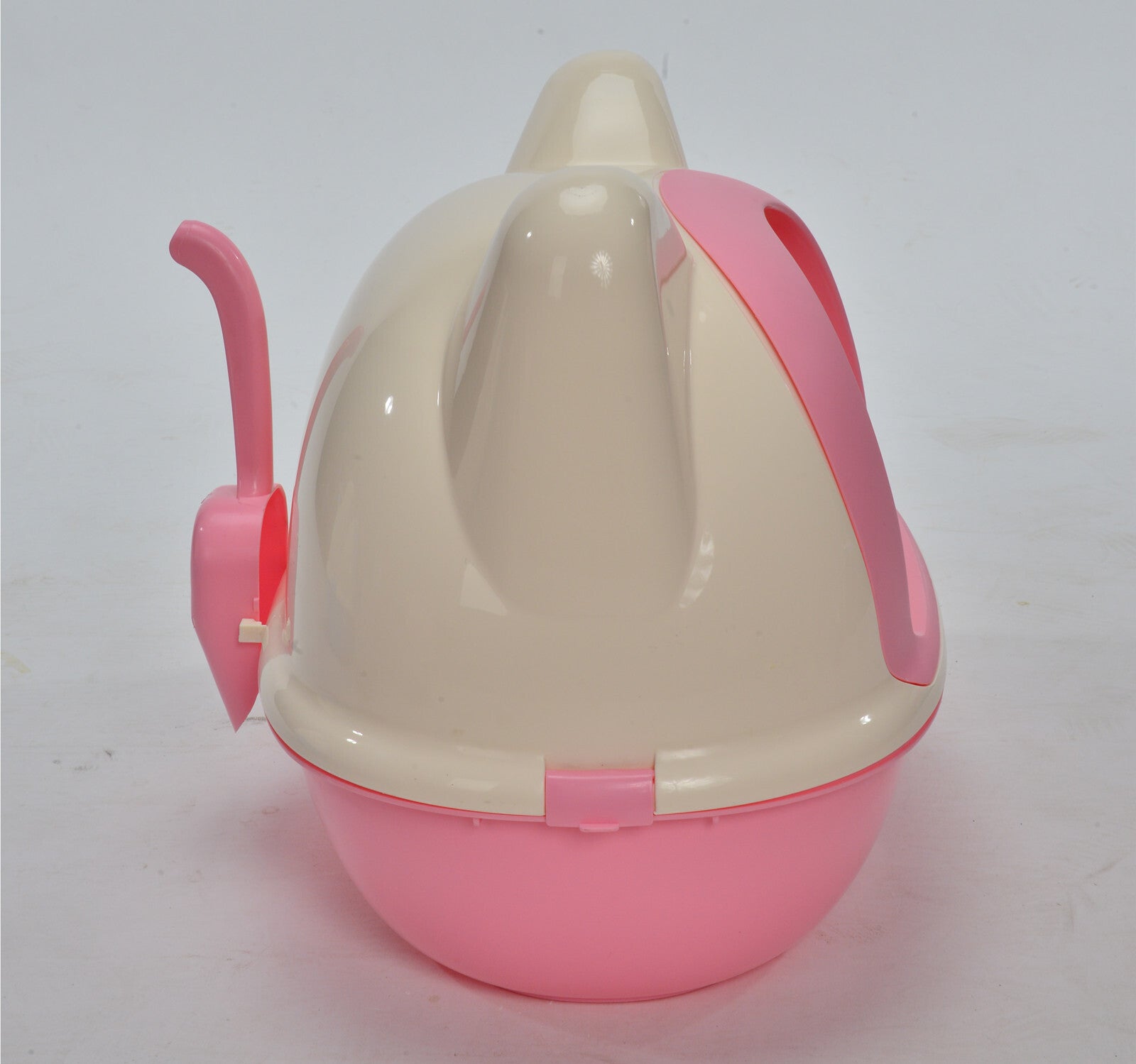 YES4PETS Medium Hooded Cat Toilet Litter Box Tray House With Scoop Pink