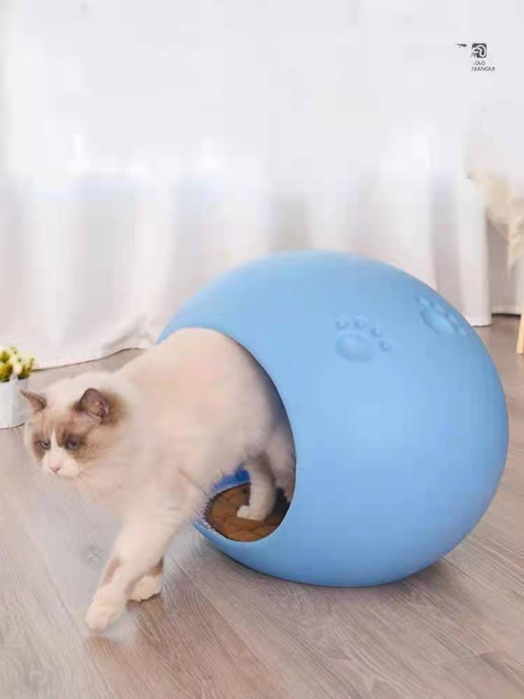 YES4PETS Medium Cave Cat Kitten Box Igloo Cat Bed House Dog Puppy House-Blue