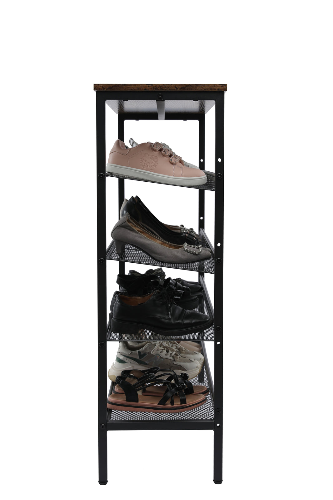 YES4HOMES 5-Tier Medium Shoe Rack Shelf Stand Flat & Slant Adjustable Storage Organizer